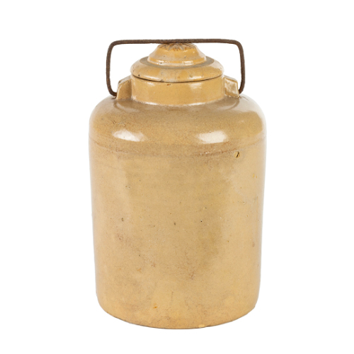 Beige Stoneware Preserving Jar with Lid