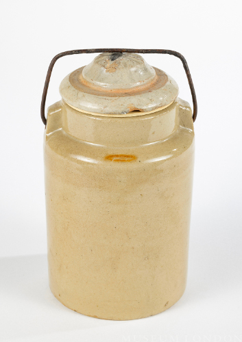 Beige Stoneware Preserving Jar with Lid