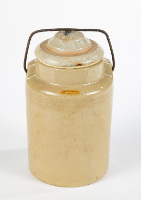 Beige Stoneware Preserving Jar with Lid