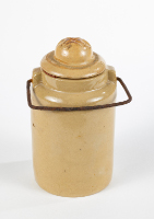 Beige Stoneware Preserving Jar with Lid
