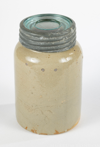 Beige Stoneware Preserving Jar