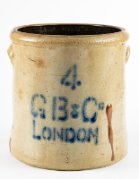 #4 Glass Bros. & Co. London Stoneware Crock
