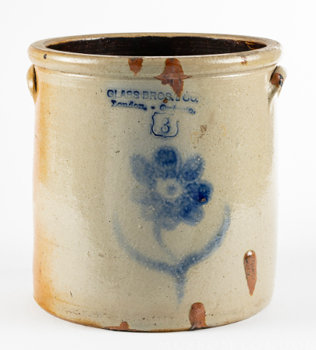 #3 Glass Bros. & Co. London Stoneware Crock