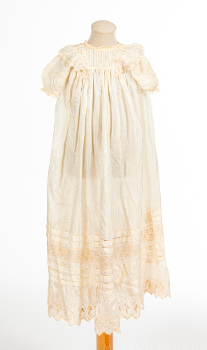 Christening Gown with Puff Sleeves