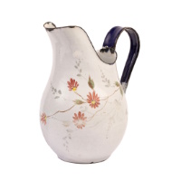 Decorated Enamel Pitcher