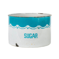 Blue and White Enamel Sugar Bowl
