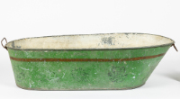 Green and Brown Painted Infant Bathub