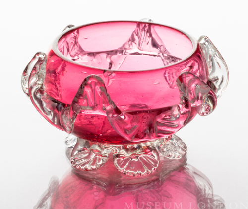 Cranberry Glass Candy Bowl