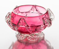 Cranberry Glass Candy Bowl