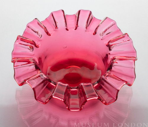Cranberry Glass Candy Bowl