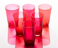 Cranberry Glass Drinking Glasses (6)