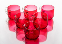 Cranberry Glass Toddy Cups (6)