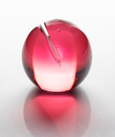 Cranberry Glass Paperweight/Holder