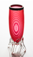 Cranberry Glass Flower Vase