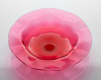 Cranberry Glass Dessert Plate