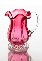 Cranberry Glass Cream Pitcher