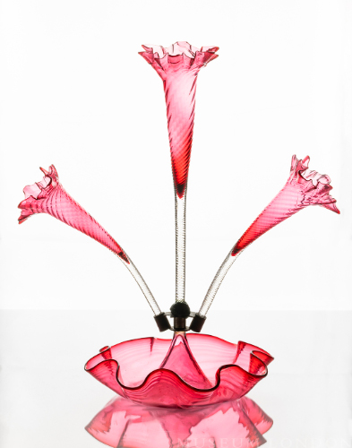 Cranberry Glass Epergne