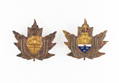 Pair of Coat-of-Arms Badges, Canadian Officers' Training Corps (COTC)