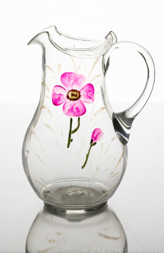 Painted Glass Water Pitcher