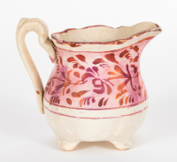 Gilded Pink and White Creamer