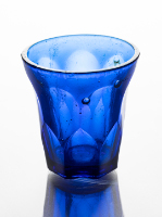 Blue Faceted Shot Glass