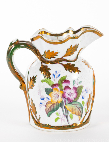 Floral Lustreware Cream Pitcher