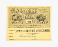 Western Fair, Fourth Prize Card