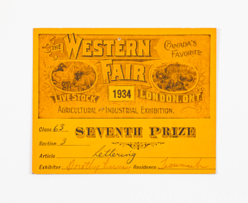 Western Fair, Seventh Prize Card