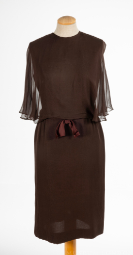 Brown Chiffon Dress, Magda Lang