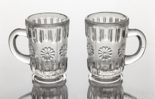 Pair of Small Pressed Glass Cups