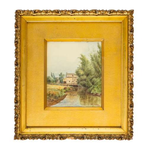 Landscape Painting in Gold Frame