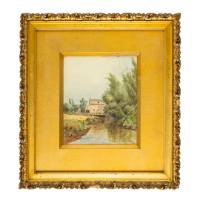 Landscape Painting in Gold Frame