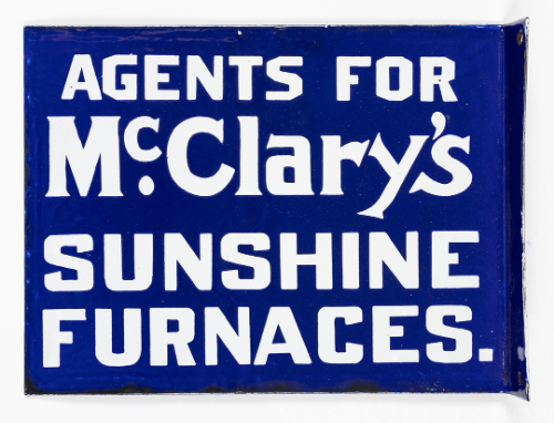 "Agents for McClary's Sunshine Furnaces" Sign
