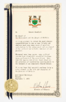Certificate from the Province of Ontario (awarded to Lenore Crawford)