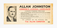 "Vote Allan Johnston / Carry on with MacKenzie King"