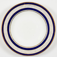 White, Gold, and Coblat Blue Plate