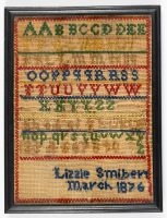 Needlepoint Sampler, "Lizzie Smibert, March 1876"