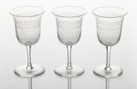 Set of Three Fluted Wine Glasses (Greek Key)