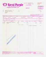 Royal Purple Invoice for Plant Products