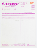 Royal Purple Invoice for Plant Products