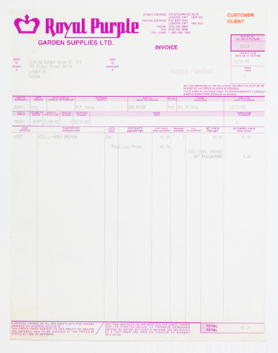 Sanex Bromone Purchase ~ Royal Purple Invoice