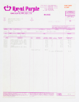 Sulphate and Phosphate Order ~ Royal Purple Invoice