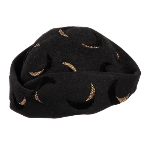 Women's Black and Gold Hat