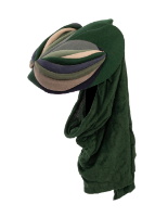 Women's Green, Navy Blue and Grey Hat