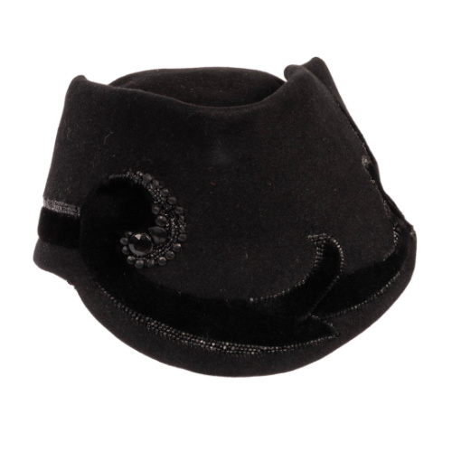 Women's Black Fleur-de-lis Hat