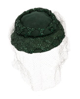 Women's Green Hat with Veil