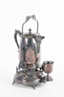 Silver Tilting Water Pitcher and Goblet Set