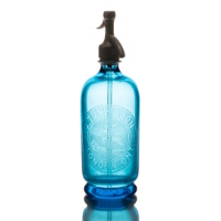 J. Tune Blue Glass Seltzer Bottle