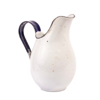 White Enamelware Pitcher