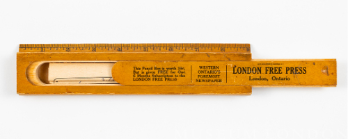 "London Free Press" Wooden Pencil Case